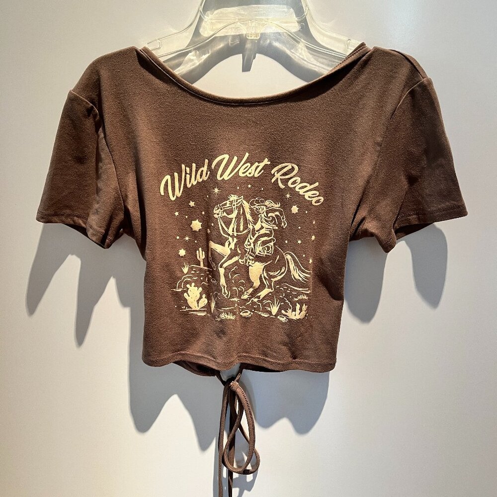 Social Culture WILD WEST RODEO Medium brown backless top